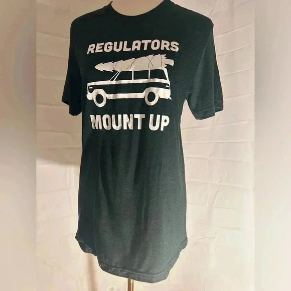 Dark Green REGULATORS Graphic Design T-shirt - Picture 3 of 4